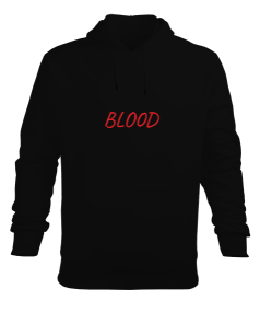 Blood Temalı Erkek Kapüşonlu Hoodie Sweatshirt