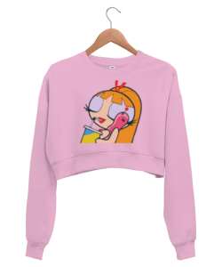 Blossom Girly Aesthetic Pembe Kadın Crop Sweatshirt