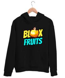 Blox Fruit Siyah Unisex Kapşonlu Sweatshirt