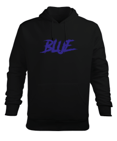 Blue Erkek Kapüşonlu Hoodie Sweatshirt