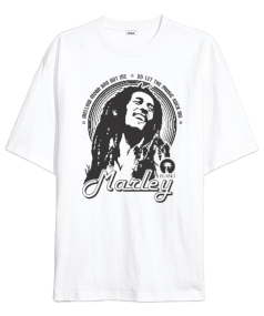 Bob Marley Baskılı Oversize Unisex Tişört