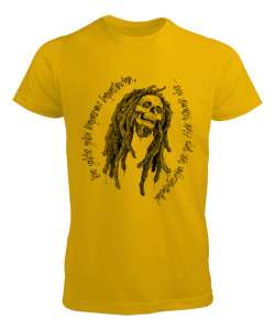  bob marley reggae Sarı Erkek Tişört