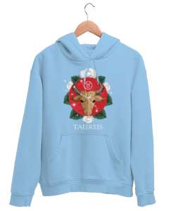 BOĞA BURCU Buz Mavisi Unisex Kapşonlu Sweatshirt