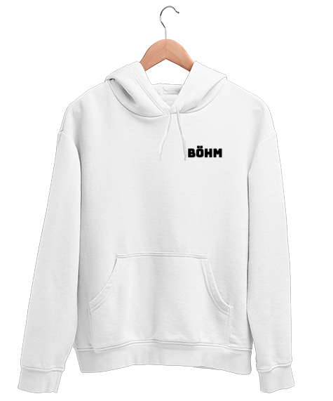 Tisho - BÖHM Beyaz Unisex Kapşonlu Sweatshirt