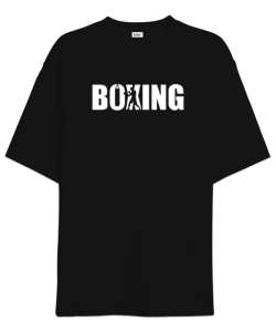 Boks Antrenmanı - Boxing Sırt Baskılı Siyah Oversize Unisex Tişört