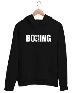 Boks Antrenmanı - Boxing Siyah Unisex Kapşonlu Sweatshirt