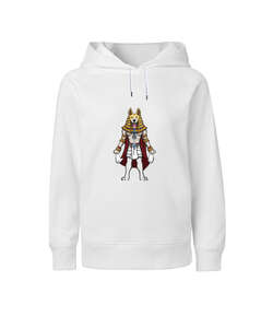 BOM Series King Wolf Kids Beyaz Çocuk Unisex Hoodie Kapüşonlu