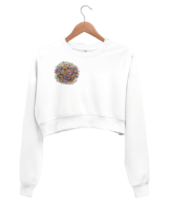 boncuk Kadın Crop Sweatshirt