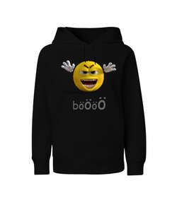 Böö - Komik Siyah Çocuk Unisex Hoodie Kapüşonlu