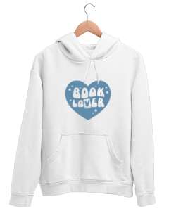 Booklover Beyaz Unisex Kapşonlu Sweatshirt