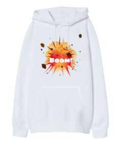 Boom Oversize Unisex Kapüşonlu Sweatshirt