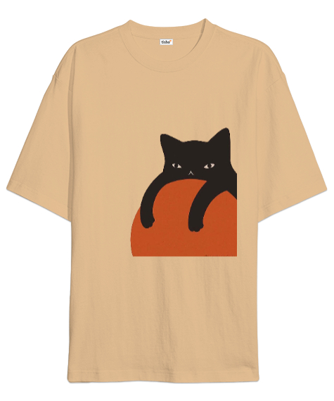 Tisho - Bored Meow Camel Oversize Unisex Tişört