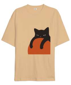 Bored Meow Camel Oversize Unisex Tişört