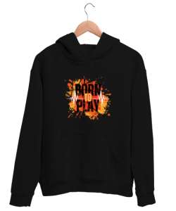 Born To Play Oyun İçin Doğanlar Oyuncu Özel Tasarım Siyah Unisex Kapşonlu Sweatshirt