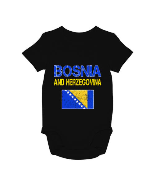 Bosnia,Bosna,Bosna Bayrağı,Bosna logosu,Bosnia flag. Siyah Bebek Zıbını