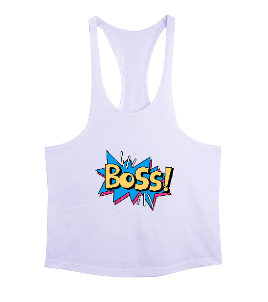 Boss Patron Beyaz Erkek Tank Top Atlet