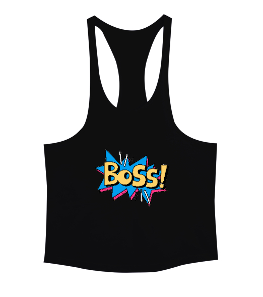 Boss Patron Siyah Erkek Tank Top Atlet