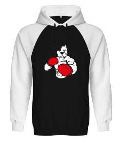 Boxing dog white Siyah/Beyaz Orjinal Reglan Hoodie Unisex Sweatshirt