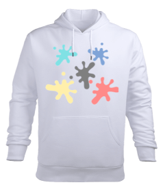 Boya desen Erkek Kapüşonlu Hoodie Sweatshirt