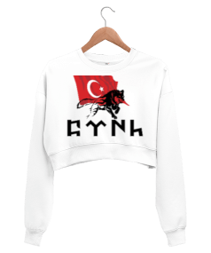 Bozkurt Kız Sweatshirt Kadın Crop Sweatshirt