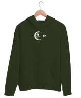 Bozkurt Türkiye Haki Yeşili Unisex Kapşonlu Sweatshirt - Thumbnail