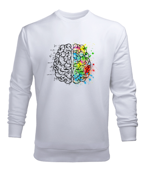 Brain - Beyin İşleyiş Beyaz Erkek Sweatshirt