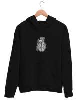 BRAİN BOMB Siyah Unisex Kapşonlu Sweatshirt - Thumbnail