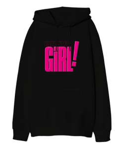 Bravo Girl Siyah Oversize Unisex Kapüşonlu Sweatshirt