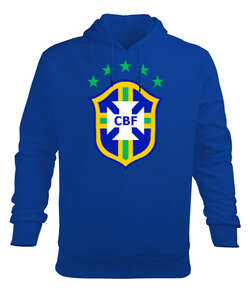 Brazil Saks Mavi Erkek Kapüşonlu Hoodie Sweatshirt