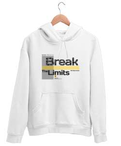 Break Limits - Sınırları Yık Beyaz Unisex Kapşonlu Sweatshirt