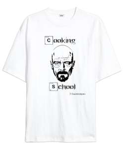 Breaking Bad Cooking School Beyaz Oversize Unisex Tişört