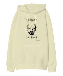 Breaking Bad Cooking School Krem Oversize Unisex Kapüşonlu Sweatshirt