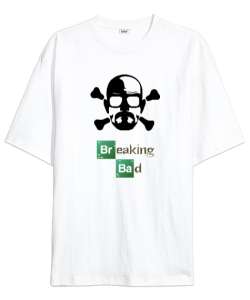 Breaking Bad - Skull Beyaz Oversize Unisex Tişört