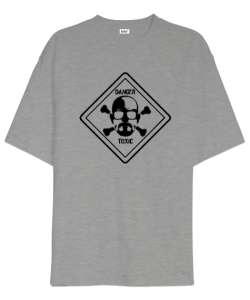 Breaking Bad - Skull Danger Toxic Gri Oversize Unisex Tişört