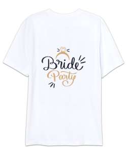 Bride Parti Nedime Beyaz Oversize Unisex Tişört