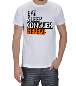 Brock Lesnar Eat Sleep Conquer Repeat Erkek Tişört