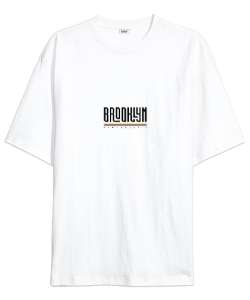 Brooklyn Beyaz Oversize Unisex Tişört