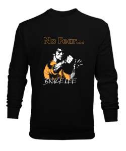 Bruce Lee - No Fear Siyah Erkek Sweatshirt