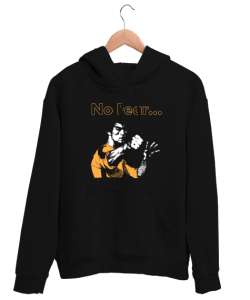 Bruce Lee - No Fear Siyah Unisex Kapşonlu Sweatshirt