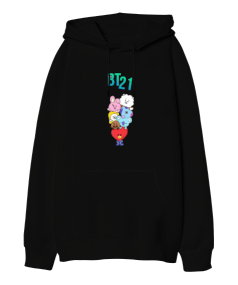 BT21 Oversize Unisex Kapüşonlu Sweatshirt