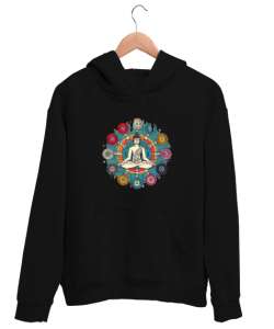 Buda Siyah Unisex Kapşonlu Sweatshirt