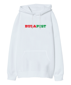 Budapest Oversize Unisex Kapüşonlu Sweatshirt