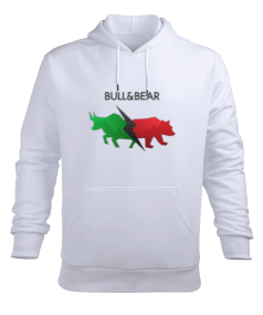 Bull and Bear Pastel v1H Beyaz Erkek Kapüşonlu Hoodie Sweatshirt