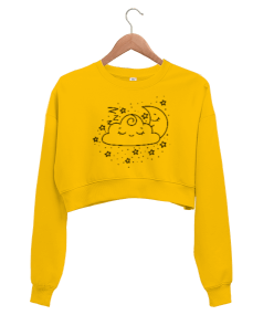 BULUTLU VE AYLI Kadın Crop Sweatshirt