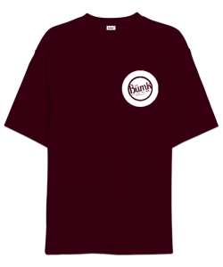 BÜMK BORDO BEYAZ Bordo Oversize Unisex Tişört