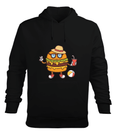 Burger Erkek Kapüşonlu Hoodie Sweatshirt