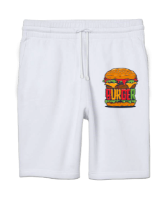 Burger tasarım Unisex Sweatshirt Şort Regular Fit