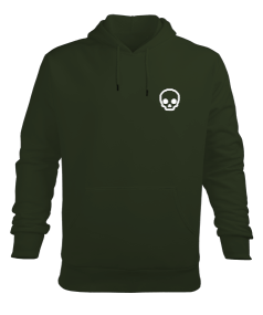 Burning Skull Erkek Kapüşonlu Hoodie Sweatshirt