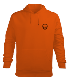 Burning Skull Erkek Kapüşonlu Hoodie Sweatshirt - Thumbnail