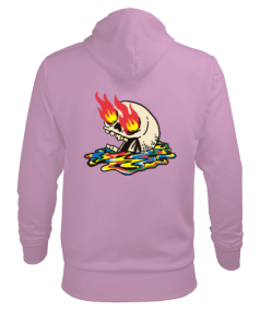 Burning Skull Erkek Kapüşonlu Hoodie Sweatshirt